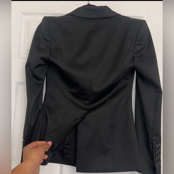 Express Design Studio Black Blazer with shoulder pads and pockets size 4 - Picture 8 of 10